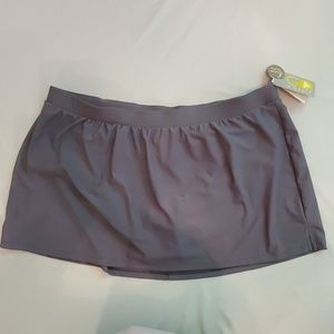 Gossip Womens Swimwear Skort Bottom, 2X, Grey NWT